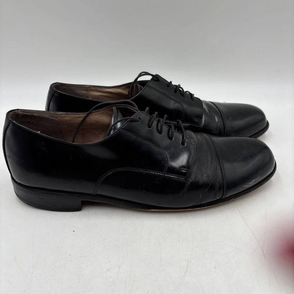 Bostonian Shoes Mens Size 11M Black Leather Cap Toe Oxford Dress Made In USA
